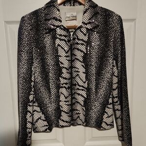 Joseph Ribkoff Monochrome Patterned Blazer